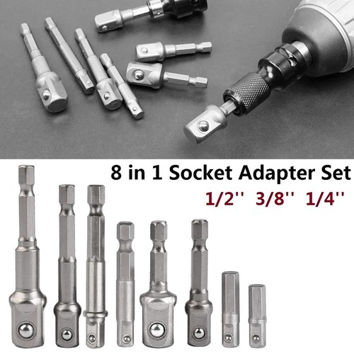 Drill socket adapter 4in - drill, 1/4in