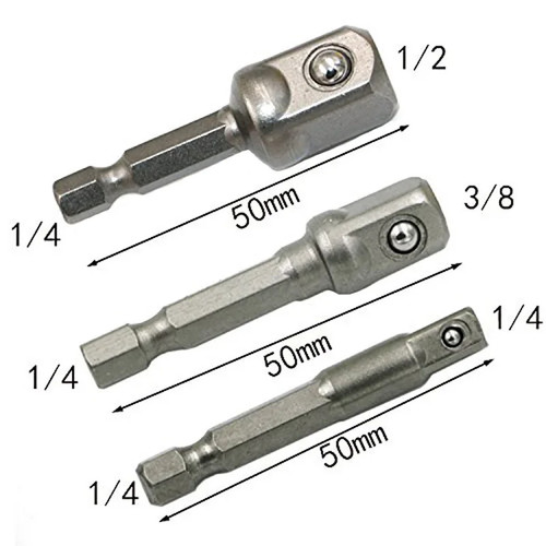 3pcs drill socket adapter hex - adapter,