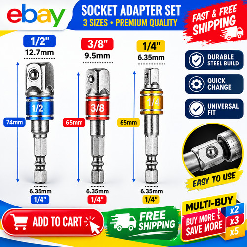 Socket bits adapter set hex - adapter,
