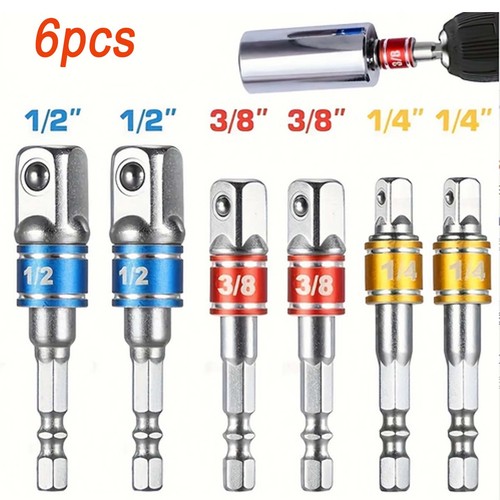 Socket bits adapter set hex - 6x,